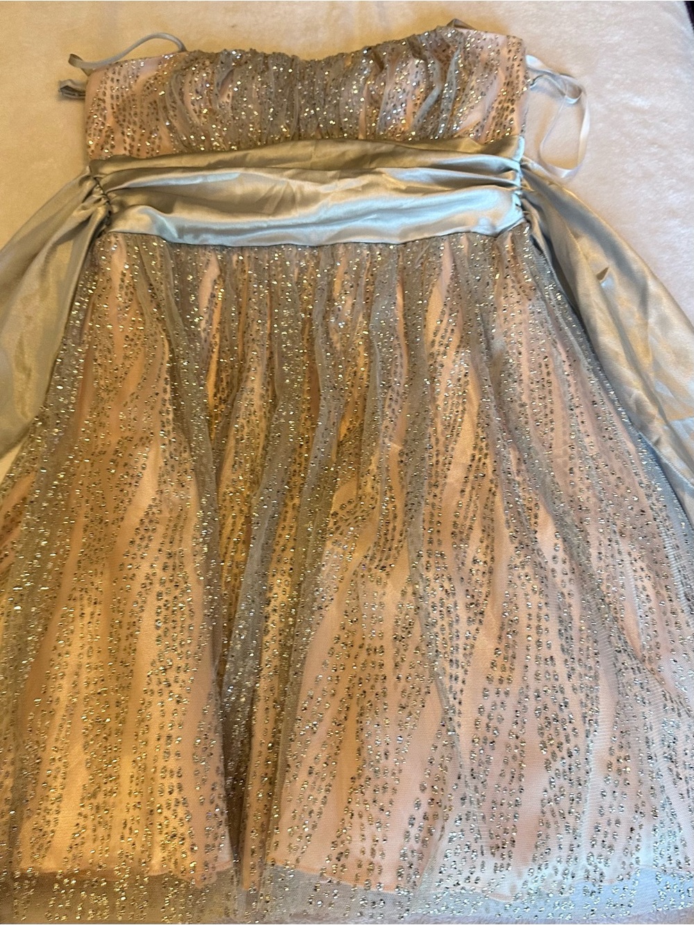 Windsor Silver and Blush Sequin A-Line Girls Dress